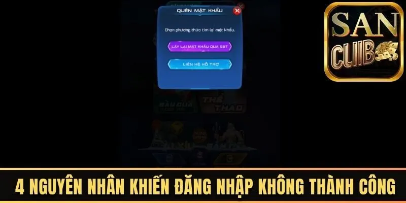 4 nguyên nhân khiến đăng nhập cổng game không thành công
