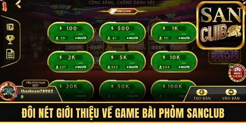 Đôi nét giới thiệu về game bài phỏm Sanclub