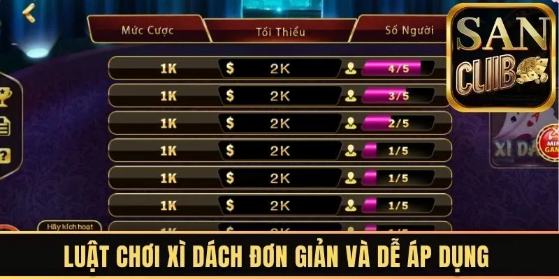 Luật chơi xì dách đơn giản và dễ áp dụng