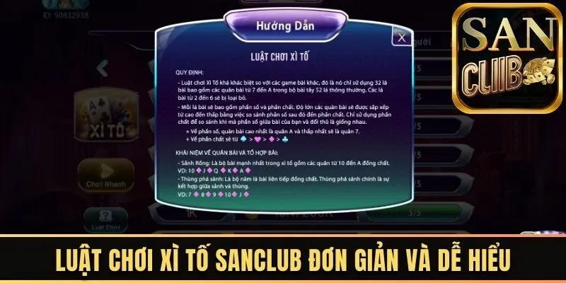 Luật chơi xì tố Sanclub đơn giản và dễ hiểu 