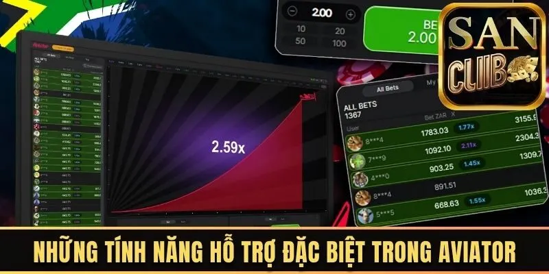 Những tính năng hỗ trợ đặc biệt trong Aviator